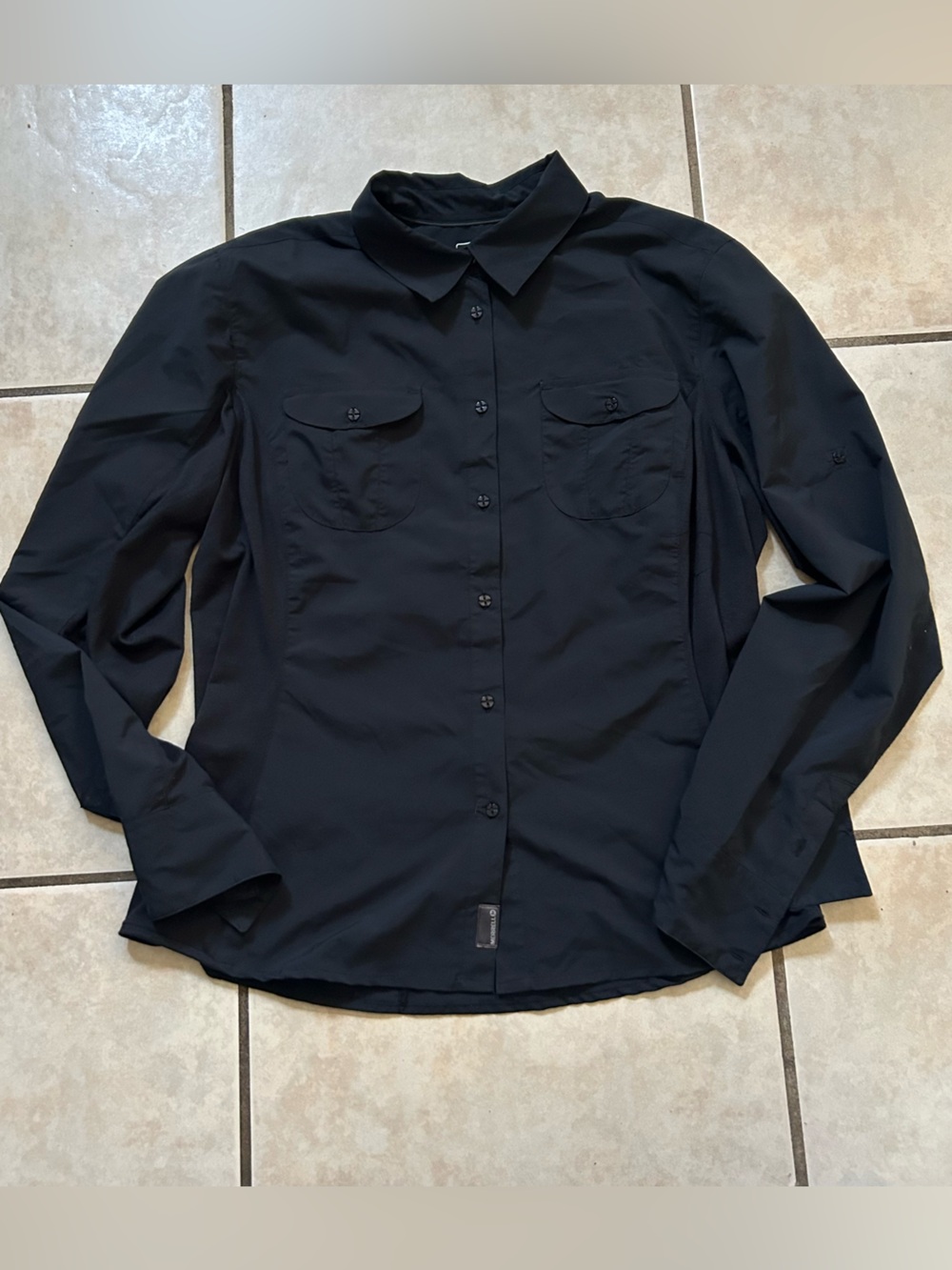 Merrell Opti-Wick black button up outdoors long sleeves Size XL